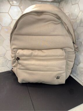 Oliver Thomas Cuddle Knit Laptop Backpack NWT Taupe Heather RFID 2 Pouches
